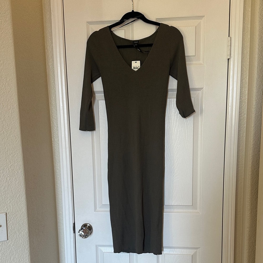 Guess Olive Long Sleeve Dress size large